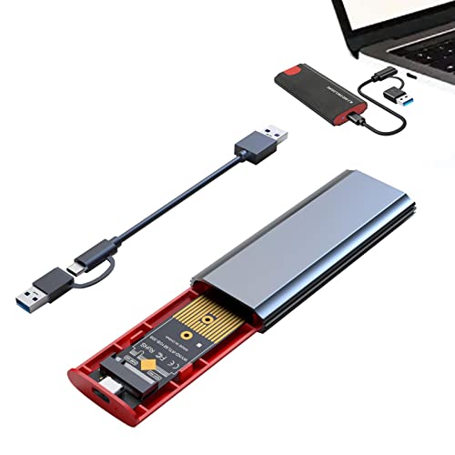 shangjia NVME-Gehäuse | Externes SSD-Gehäuse aus Aluminium - Werkzeugloser externer SSD-Leser USB C 3.2 Gen 2 10 Gbit/s, 6 Gbit/s SATA MKey von shangjia