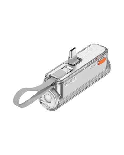 SHARGE Flow Mini 2 Power Bank 22.5w Max, Kleine Powerbank für Unterwegs, Schnelllade-Akkupack mit Lightning- und USB-C-Anschluss, Tragbares Ladegerät mit Integriertem Kabel für iPhone 16/15/14, Galaxy SHARGE Flow Mini 2 Power Bank 22.5w Max, Kleine Powerbank für Unterwegs, Schnelllade-Akkupack mit Lightning- und USB-C-Anschluss, Tragbares Ladegerät mit Integriertem Kabel für iPhone 16/15/14, Galaxy von sharge