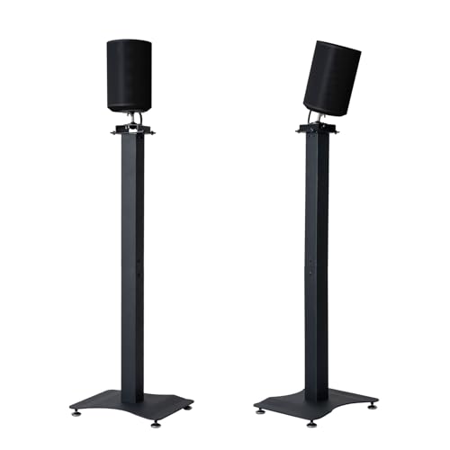 shinar Metall 2er Pack Lautsprecherständer Kompatibel mit SONOS Era 100 mit einstellbaren Drehungen bis zu 360° / Neigungen -70° / +70° Bodenständer für Sonos Era 100 (Schwarz) von shinar