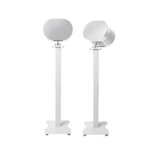 shinar Metall 2er Pack Lautsprecherständer Kompatibel mit SONOS Era 300 mit einstellbaren Drehungen bis zu 360° / Neigungen -70° / +70° Bodenständer für Sonos Era 300 (Weiß) von shinar