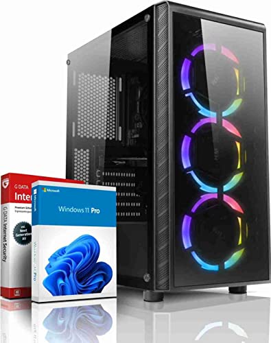 shinobee® Gaming PC AMD Ryzen 5 5600G, 12 Threads, 4.4 GHz | AMD RX Vega 7 4K HDMI DX12 | 512 GB SSD | 16 GB DDR4 3000 | Windows 11 | WLAN | Desktop Computer für Gamer #7166 von shinobee