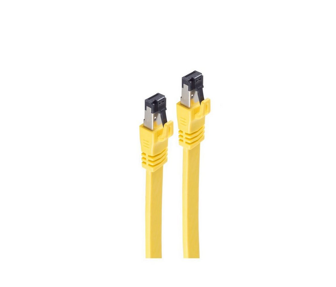 shiverpeaks® Patchkabel CAT 8.1 U/FTP flach LSZH gelb 0,25m LAN-Kabel, RJ-45, (25 cm) von shiverpeaks®