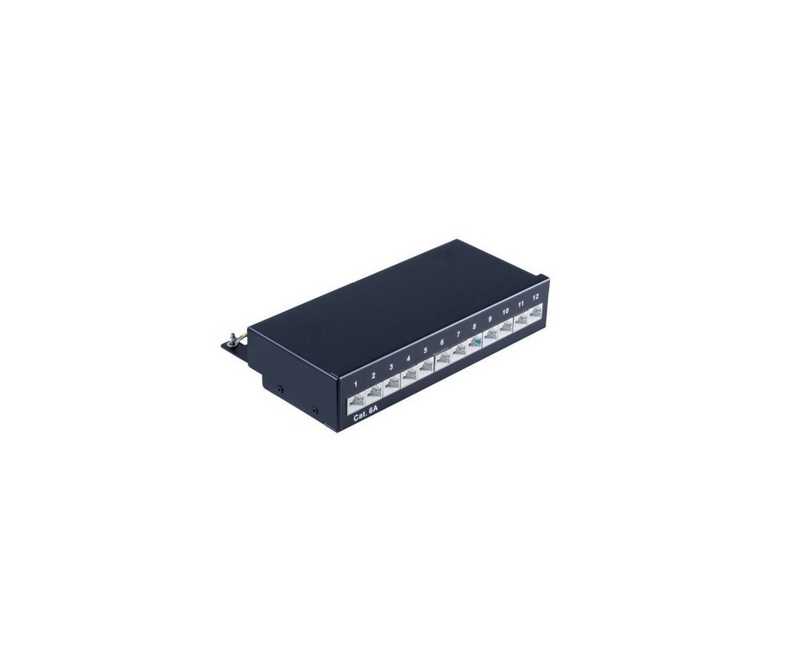 shiverpeaks® Patchpanel Patchfeld Cat.6A, 12-Port schwarz Netzwerk-Patch-Panel von shiverpeaks®