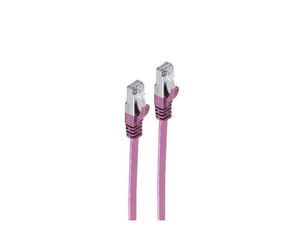 shiverpeaks® RJ45 Flachkabel m CAT 7 Rohkabel slim violett 0,5m LAN-Kabel, RJ-45, (50 cm) von shiverpeaks®