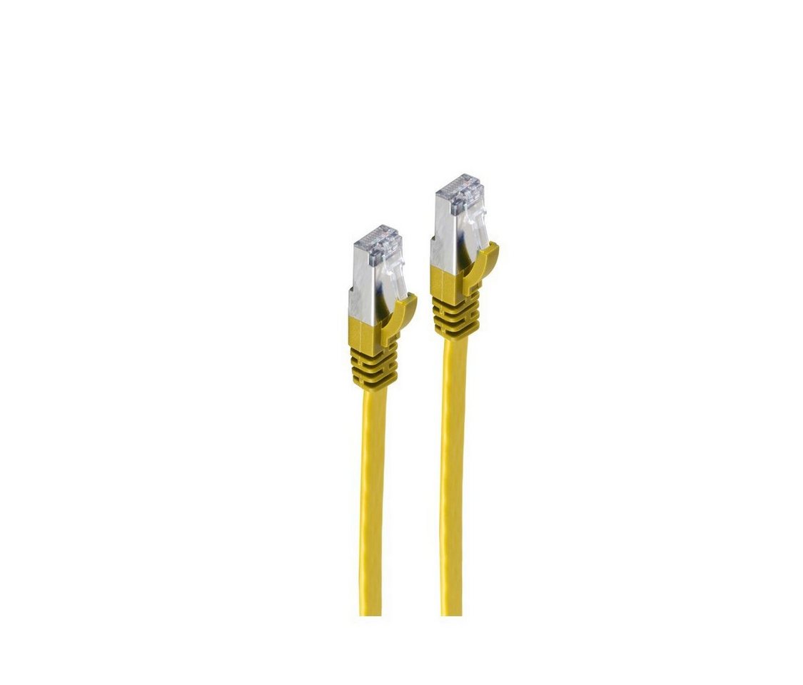 shiverpeaks® RJ45 Flachkabel m. CAT 7 Rohkabel slim gelb 15m LAN-Kabel, RJ-45, (1500 cm) von shiverpeaks®