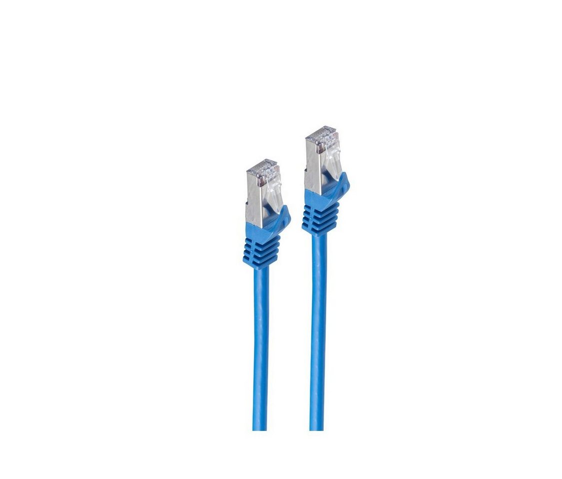 shiverpeaks® RJ45 Patchkabel m. CAT 7 Rohkabel PIMF blau 0,25m LAN-Kabel, RJ-45, (25 cm) von shiverpeaks®