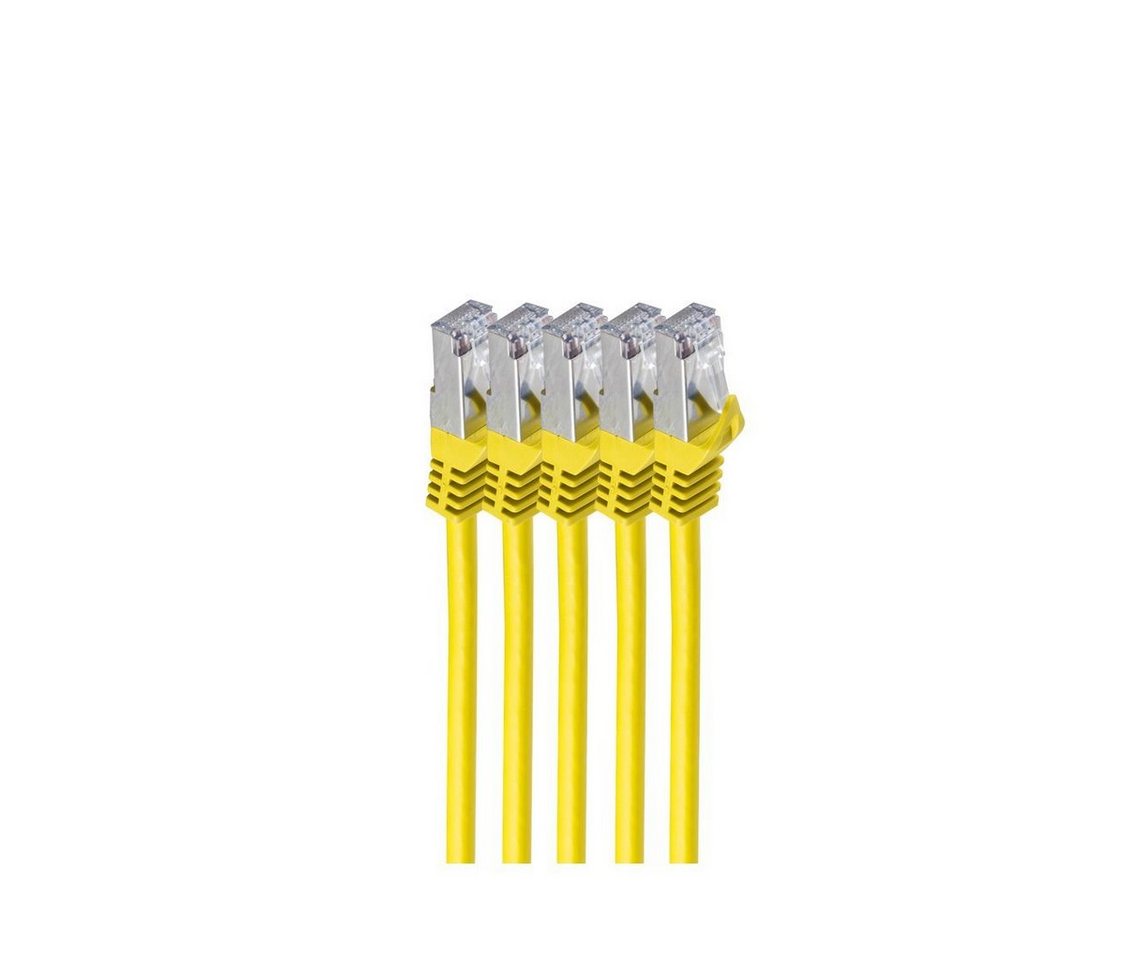 shiverpeaks® RJ45 Patchkabel m. CAT 7 Rohkabel PIMF gelb 0,25m LAN-Kabel, RJ-45, (25 cm) von shiverpeaks®