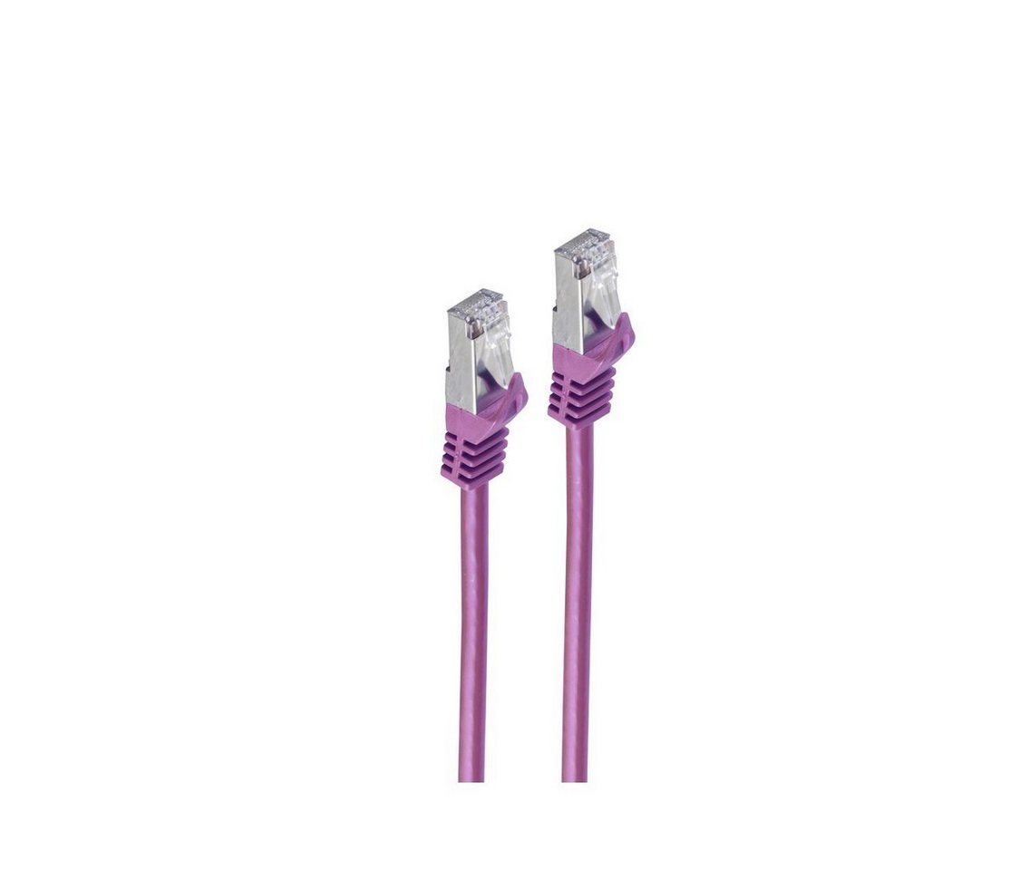shiverpeaks® RJ45 Patchkabel m. CAT 7 Rohkabel PIMF violett 0,2 LAN-Kabel, RJ-45, (25 cm) von shiverpeaks®