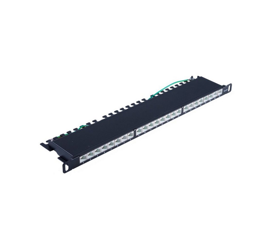 shiverpeaks® Slim Patchpanel Cat.6A, 24 Port 0,5HE, 19” Netzwerk-Patch-Panel von shiverpeaks®