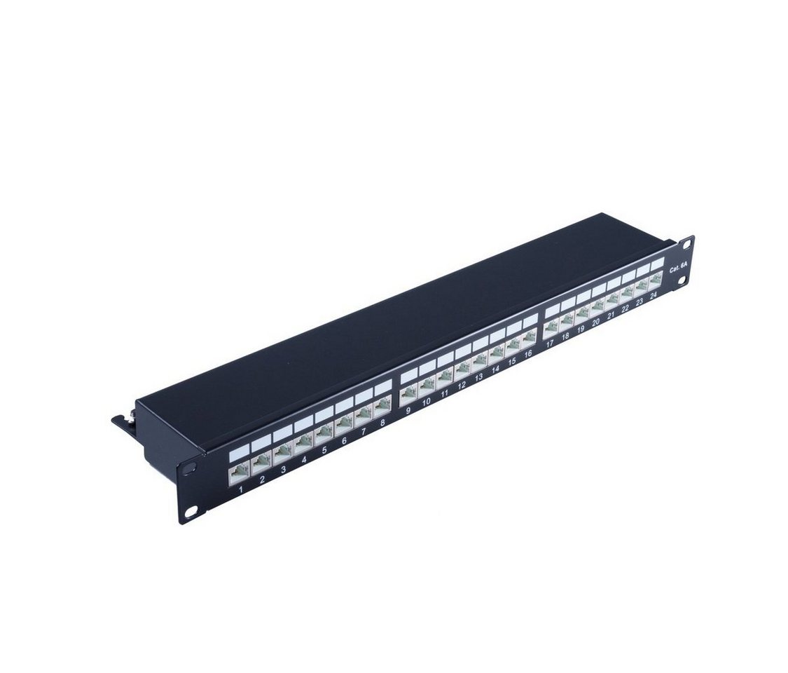 shiverpeaks® cat 6A 19 1HE-Patchpanel, 500 MHz schwarz 24 Port Netzwerk-Patch-Panel" von shiverpeaks®