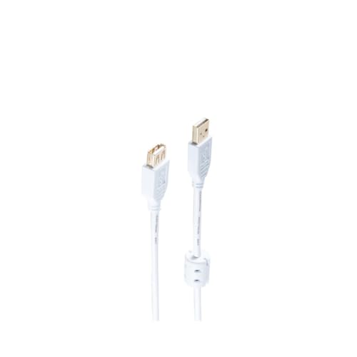 Shiverpeaks USB Kabel A St./A Buchse FERRIT verg. 2.0 weiß 5m von shiverpeaks