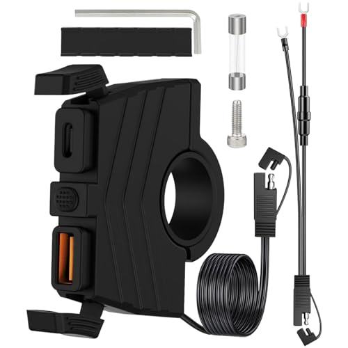 Motorcycle Charger, Handlebar USB Adapter, Double Port SAE to USB, Quick Disconnect System, ON/Off Control Switch, Convenient for Charging Phones and Devices Motorcycle Charger, Handlebar USB Adapter, Double Port SAE to USB, Quick Disconnect System, ON/Off Control Switch, Convenient for Charging Phones and Devices von shjxi