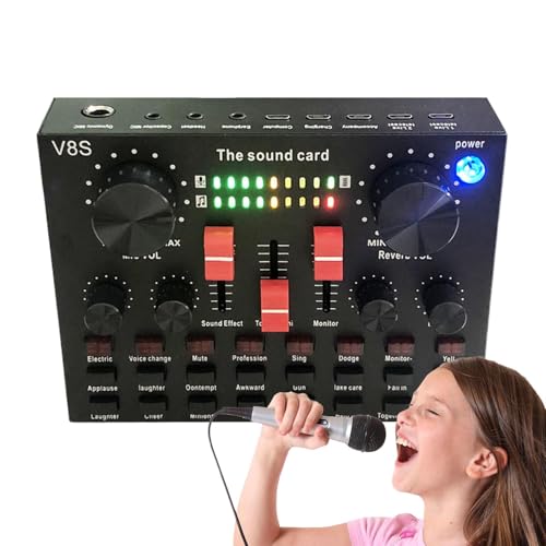 Voice Changer Board für PC, kompaktes Soundboard mit Spracheffekten, praktischer DJ-Sound-Controller für Live-Performance, ideal für Streaming, und Audio-Modulation von shjxi