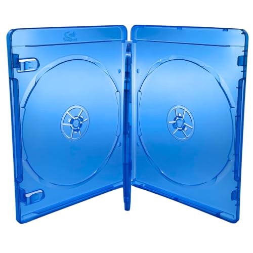 shopanize24® Blu-ray Leerhülle mit Logo, Coverfolie & Booklet-Halter (Blau, für 4 Discs, 30 Leerhüllen) von shopanize24