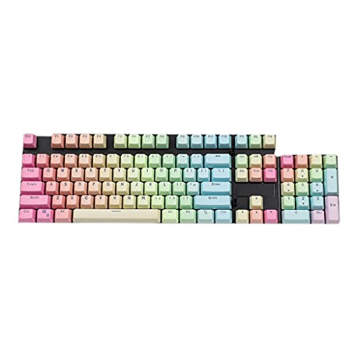 SweetWU Double Shot 104 gefärbte PBT Shine Through Keyset OEM Profil Keycap Set für Cherry MX Switches mechanische Tastatur – Rainbow von shorecofei