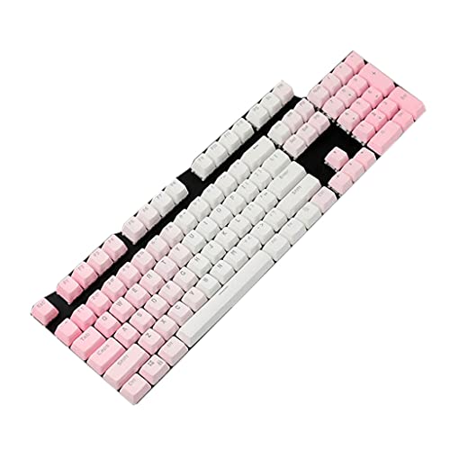 SweetWU Double Shot 104 gefärbte PBT Shine Through Keyset OEM Profile Keycap Set für Cherry MX Switches mechanische Tastatur – Pink von shorecofei