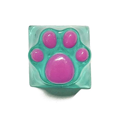 SweetWU Kitty-Patze-Katze-Patze/-Katzenpfoten-Tastatur, handgefertigt, aus Kunstharz, RGB, durchscheinend, Grün von shorecofei