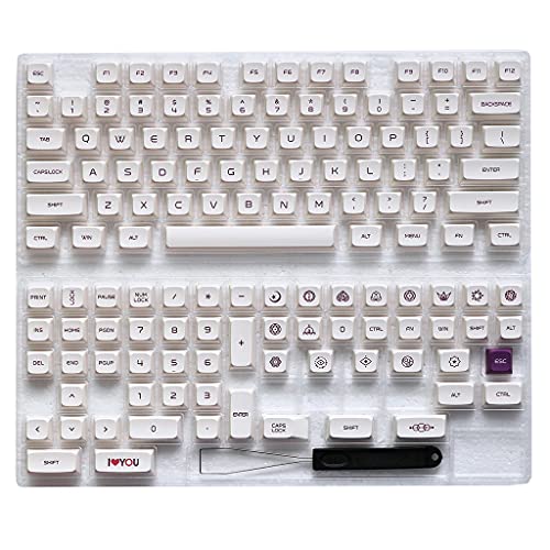 SweetWU Mechanische Tastatur-Tastenkappen, Violett auf Cremefarben, XDA Profil, 137 Tasten, kompatibel mit Cherry MX Kailh Gateron Schaltern von shorecofei