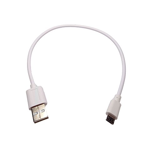 30cm kurzes USB Kabel (A auf Micro-B) Datenkabel | Ladekabel | Sync-Kabel ideal auf Reisen oder im Auto. für Samsung | LG | HTC | Blackberry in weiß. von shortix