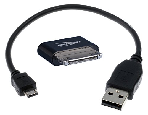 shortix 33 cm Micro-B-USB-Kabel + Ansmann DockConnector 30pin-Adapter von shortix