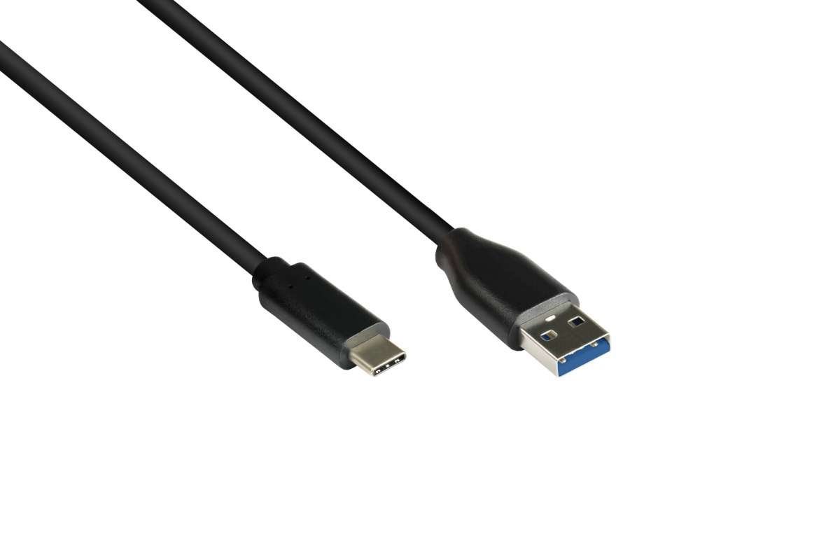 shortix USB-C-Kabel: USB-A 3.0 auf USB-Typ-C bis zu 5Gbit/s. 30cm. weiß. USB-Kabel, USB-C, USB 3.0 Typ A (30 cm), kurz, Datenübertragung von bis zu 5 Gbit/s von shortix