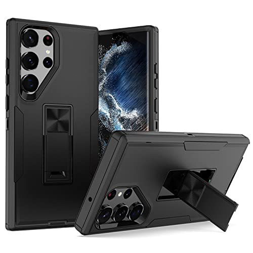 showdd Entworfen für Samsung Galaxy S23 Ultra Hülle mit Ständer, Fallschutz, funktioniert mit magnetischer Autohalterung, staubdicht, kein Verblassen, kein Vergilben, für Männer und Frauen, schwarz showdd Entworfen für Samsung Galaxy S23 Ultra Hülle mit Ständer, Fallschutz, funktioniert mit magnetischer Autohalterung, staubdicht, kein Verblassen, kein Vergilben, für Männer und Frauen, schwarz von showdd
