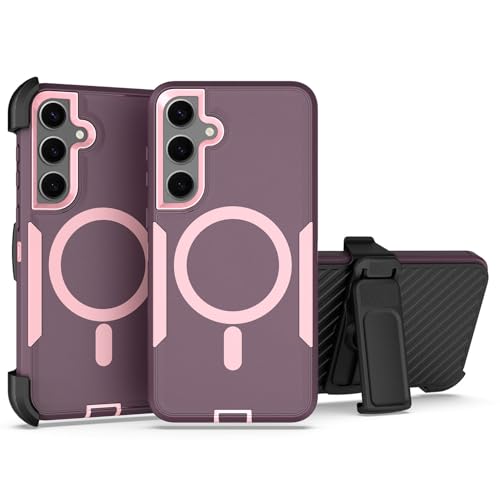 showdd Schutzhülle für Samsung Galaxy S24, magnetisch, doppelter Schutz, robust, langlebig, kompatibel mit MagSafe, abnehmbarer Clip auf der Rückseite, staubdicht, kein Verblassen, kein Vergilben showdd Schutzhülle für Samsung Galaxy S24, magnetisch, doppelter Schutz, robust, langlebig, kompatibel mit MagSafe, abnehmbarer Clip auf der Rückseite, staubdicht, kein Verblassen, kein Vergilben von showdd