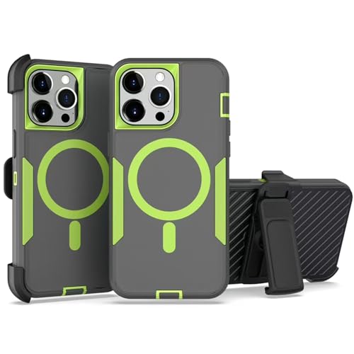 showdd Schutzhülle für iPhone 15 Pro, magnetisch, doppelter Schutz, robust, langlebig, kompatibel mit MagSafe, abnehmbarer Clip auf der Rückseite, staubdicht, kein Verblassen, kein Vergilben showdd Schutzhülle für iPhone 15 Pro, magnetisch, doppelter Schutz, robust, langlebig, kompatibel mit MagSafe, abnehmbarer Clip auf der Rückseite, staubdicht, kein Verblassen, kein Vergilben von showdd