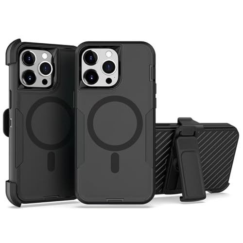 showdd Schutzhülle für iPhone 15 Pro, magnetisch, doppelter Schutz, robust, langlebig, kompatibel mit MagSafe, abnehmbarer Clip auf der Rückseite, staubdicht, kein Verblassen, kein Vergilben showdd Schutzhülle für iPhone 15 Pro, magnetisch, doppelter Schutz, robust, langlebig, kompatibel mit MagSafe, abnehmbarer Clip auf der Rückseite, staubdicht, kein Verblassen, kein Vergilben von showdd