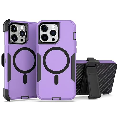 showdd Schutzhülle für iPhone 15 Pro, magnetisch, doppelter Schutz, robust, langlebig, kompatibel mit MagSafe, abnehmbarer Clip auf der Rückseite, staubdicht, kein Verblassen, kein Vergilben showdd Schutzhülle für iPhone 15 Pro, magnetisch, doppelter Schutz, robust, langlebig, kompatibel mit MagSafe, abnehmbarer Clip auf der Rückseite, staubdicht, kein Verblassen, kein Vergilben von showdd