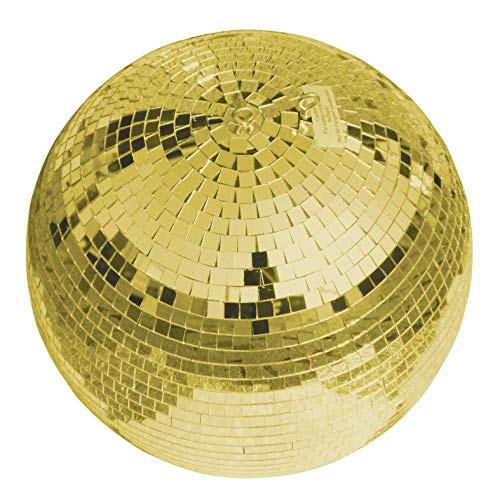 Discokugel Goldie mit Echtglasfacetten, Ø 30cm, Gold - Spiegelkugel - Mirror Ball von INNA-Glas