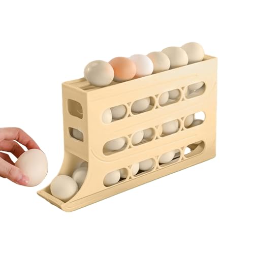 Eierhalter Für Kühlschrank, 4 Etagen Egg Holder Mit Automatisch Rollender Eierspender Eier Aufbewahrung Organizer Für Haus Küche Kühlschrank Zähler Eieraufbewahrung, Für 30 Eier von shpuuyy