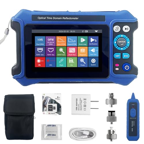 shuokang 16-in-1 OTDR Optical Fiber Tester 1310/1550nm, 11cm Touchscreen und Event Map OLT (Optical Loss Test), Fiber Tester Built-in VFL OPM LS/OLS/RJ45, Funktionen RJ45 Kabel Tester Network Tools von shuokang