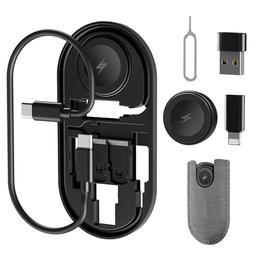 sicotool USB Adapter Set 60W Multifunctional USB C Data Charging Adapter Gadget with USB-A, Watch Charging Adapter, SIM Card Slot Storage Travel Box for 16/15/14/13/12 Galaxy S23 and More von sicotool