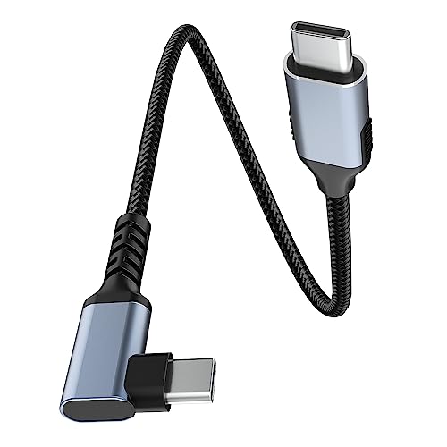 sicotool USB C Kabel Kurz Winkel 0,3M USB C auf USB C Kabel 20Gbps and 100W 90 Grad Rechtwinklig Schnellladekabel Datenübertragung Kompatibel mit Handy, SSD, Galaxy S23 S22 Pixel, USB C Geräte von sicotool