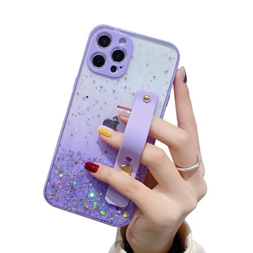 siduater Strap Holder Case for 6.7 inch iPhone 14 Pro Max with Convertible Ständer, Bling Glitter Sparkle Clear Case Soft TPU Bumper Adjustable Finger Grip Loop for iPhone 14 Pro Max 6.7 inch, von siduater