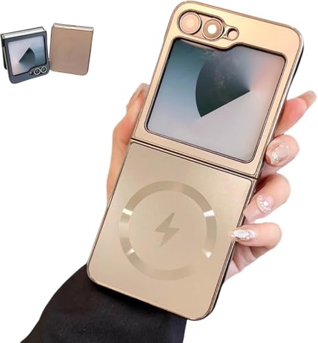 Galvanisierte, mattierte magnetische Schutzhülle für Samsung Galaxy Z Flip Serie, schlanke Schutzhülle, Beschichtungsschale (grau, zflip 4/W23flip) von sifteng