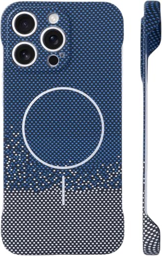 sifteng Ultradünne, rahmenlose Kohlefaser-Handyhülle für iPhone, magnetisches Laden, kompatibel mit harter Polycarbonat, Blau sifteng Ultradünne, rahmenlose Kohlefaser-Handyhülle für iPhone, magnetisches Laden, kompatibel mit harter Polycarbonat, Blau von sifteng