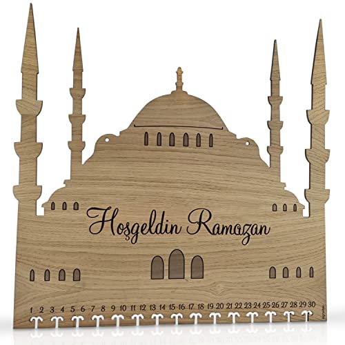 Echtholz Hoşgeldin Ramazan Zuckerfest-Kalender - Eichenfurnier - Ramadan Countdown-Kalender - Für Kinder & Erwachsene - Holz - Eichenfurnier - BxH 51,0 x 50,0 cm - signodoo Echtholz Hoşgeldin Ramazan Zuckerfest-Kalender - Eichenfurnier - Ramadan Countdown-Kalender - Für Kinder & Erwachsene - Holz - Eichenfurnier - BxH 51,0 x 50,0 cm - signodoo von signodoo