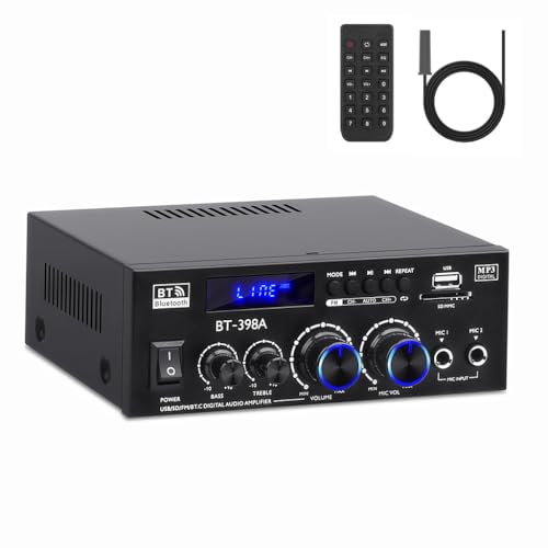 BT-398A HiFi-Verst?rker Bluetooth 5.0 Stereo Audioverst?rker 2.0 Kan?le 60W +60W Digitale Verst?rkers Echo Sub Soundverst?rker Receiver w/UKW-Radio SD/USB MIC f¨¹r Passiver Lautsprecher BT-398A HiFi-Verst?rker Bluetooth 5.0 Stereo Audioverst?rker 2.0 Kan?le 60W +60W Digitale Verst?rkers Echo Sub Soundverst?rker Receiver w/UKW-Radio SD/USB MIC f¨¹r Passiver Lautsprecher von sikkeby