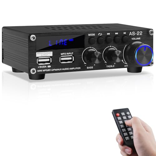 Bluetooth HiFi-Verstärker-AS-22 2.0 Kanäle Mini Stereo-Audioverstärker 40W x 2 Class D Digitale Power Ampfilier-Empfänger mit BT AUX USB-Eingang, DC 12V/5A Bluetooth HiFi-Verstärker-AS-22 2.0 Kanäle Mini Stereo-Audioverstärker 40W x 2 Class D Digitale Power Ampfilier-Empfänger mit BT AUX USB-Eingang, DC 12V/5A von sikkeby