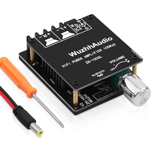 HiFi-Verstärker mit Bluetooth 5.0, ZK-1002L 2.0 Kanal 100W X 2 Stereo-Audioverstärker modul Mini-Leistungsverstärker-Empfänger DC 5-24V DIY-Lautsprecherkit von sikkeby