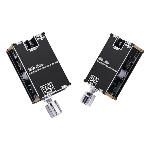 HiFi-Verstärker mit Bluetooth 5.1, ZK-1001B Audioverstärker Karte 100W Mini TWS Mono Audio-Verstärkermodul mit BT/AUX/USB-Eingang, DC 7-24V DIY-Lautsprecherkit (2 Stück) von sikkeby