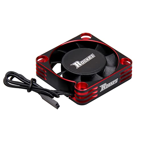 RC Motor Lüfter 40mm 16000RPM 3650 540 550 ESC Motorkühlkörper Brushless Lüfter für 1/12 1/10 1/8 Scale RC Auto (Rot Schwarz) von sikkeby