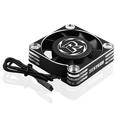 RC Motor Lüfter 40mm 16000RPM 3650 540 550 ESC Motorkühlkörper Brushless Lüfter für 1/12 1/10 1/8 Scale RC Auto (Silber Schwarz) von sikkeby