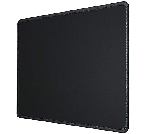 silmo Mauspad 320 x 270 mm Stoff Mousepad - Schwarz - Vernähter Rand - rutschfest - für Office und Gaming Maus - 32 x 27 cm Mouse Pad Mat - Mausunterlage für alle Maus Arten von silmo