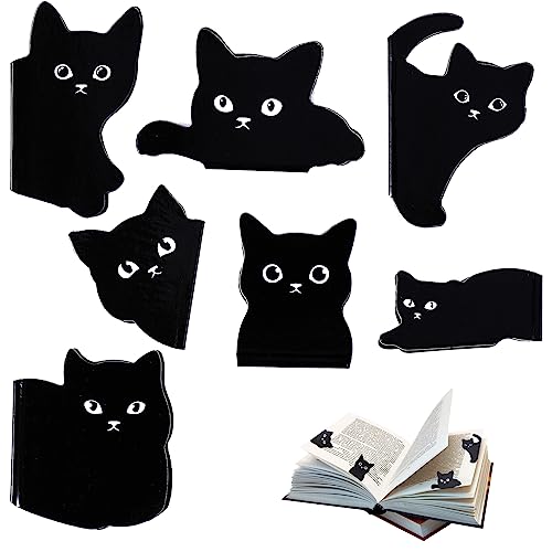 simarro Katze Lesezeichen Magnetisch, 6/7 Stück lesezeichen kinder Niedliche Buchmarker Clip Set für Lehrer Studenten Buchliebhaber Lesen Kawaii Katze Magnet Seite Marker (Set 2) von simarro