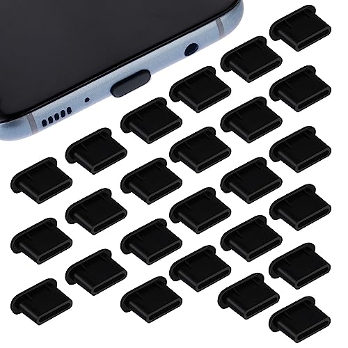 simarro Typ C Anschlussstecker Set, 20/25/50Stück USB C Kopfhörer Loch Staubschutzkappen Typ-C Anti-Staub-Ladeanschluss Stecker Silikon Staubschutz (25 USB-C Stecker) von simarro