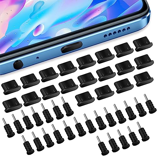 simarro Typ C Anschlussstecker Set, 20/25/50Stück USB C Kopfhörer Loch Staubschutzkappen Typ-C Anti-Staub-Ladeanschluss Stecker Silikon Staubschutz (25 USB C Stecker+25 Kopfhörerloch Stecker) von simarro