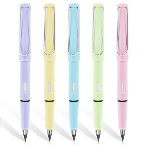 simarro Unendlicher Bleistift, 5pcs Ewiger Bleistift mit Radiergummi Wiederverwendbare Forever Pen Unendlich Bleistift NO-Sharpening Everlasting Pencil Endlos Bleistift für Kinder Student von simarro